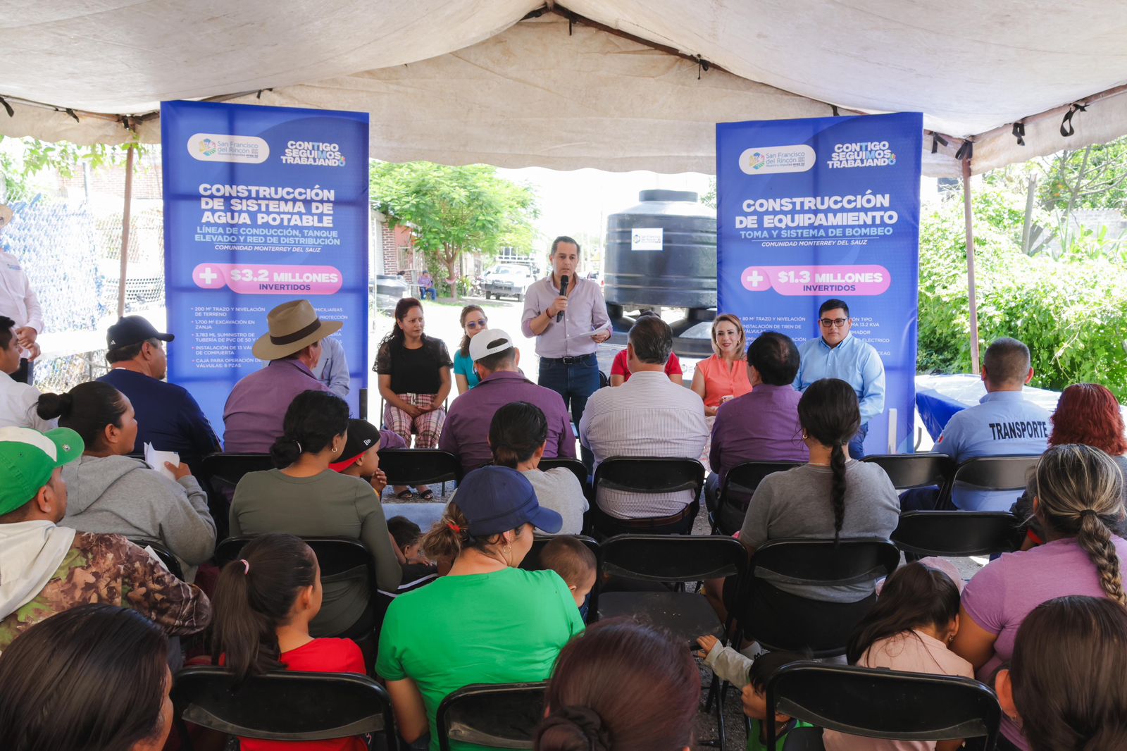 ENTREGAN OBRA DE CONSTRUCCIÓN DE RED DE AGUA POTABLE EN LA COMUNIDAD DE MONTERREY DEL SAUZ