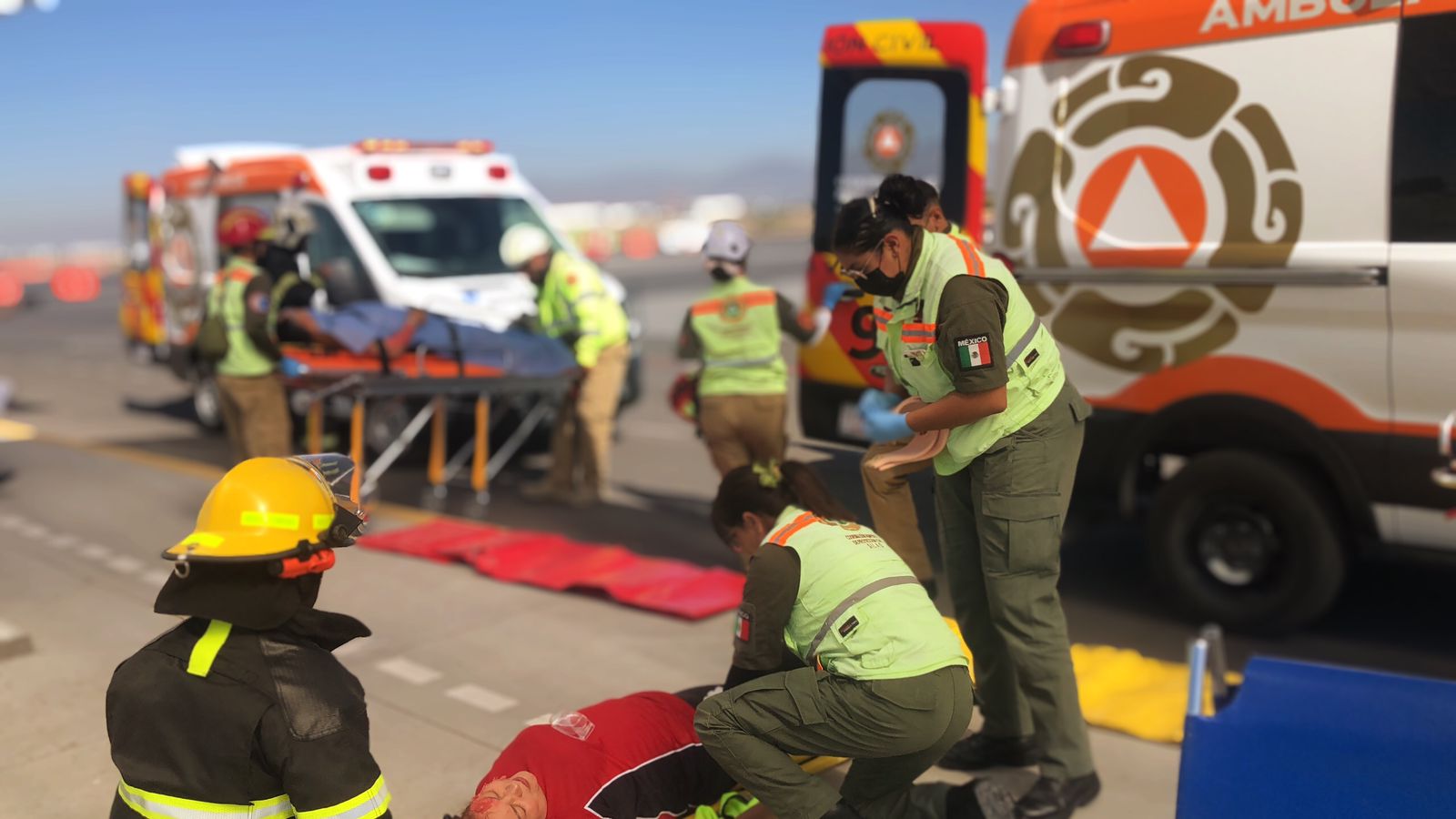 Participa Protección Civil de Silao en simulacro dentro del Aeropuerto