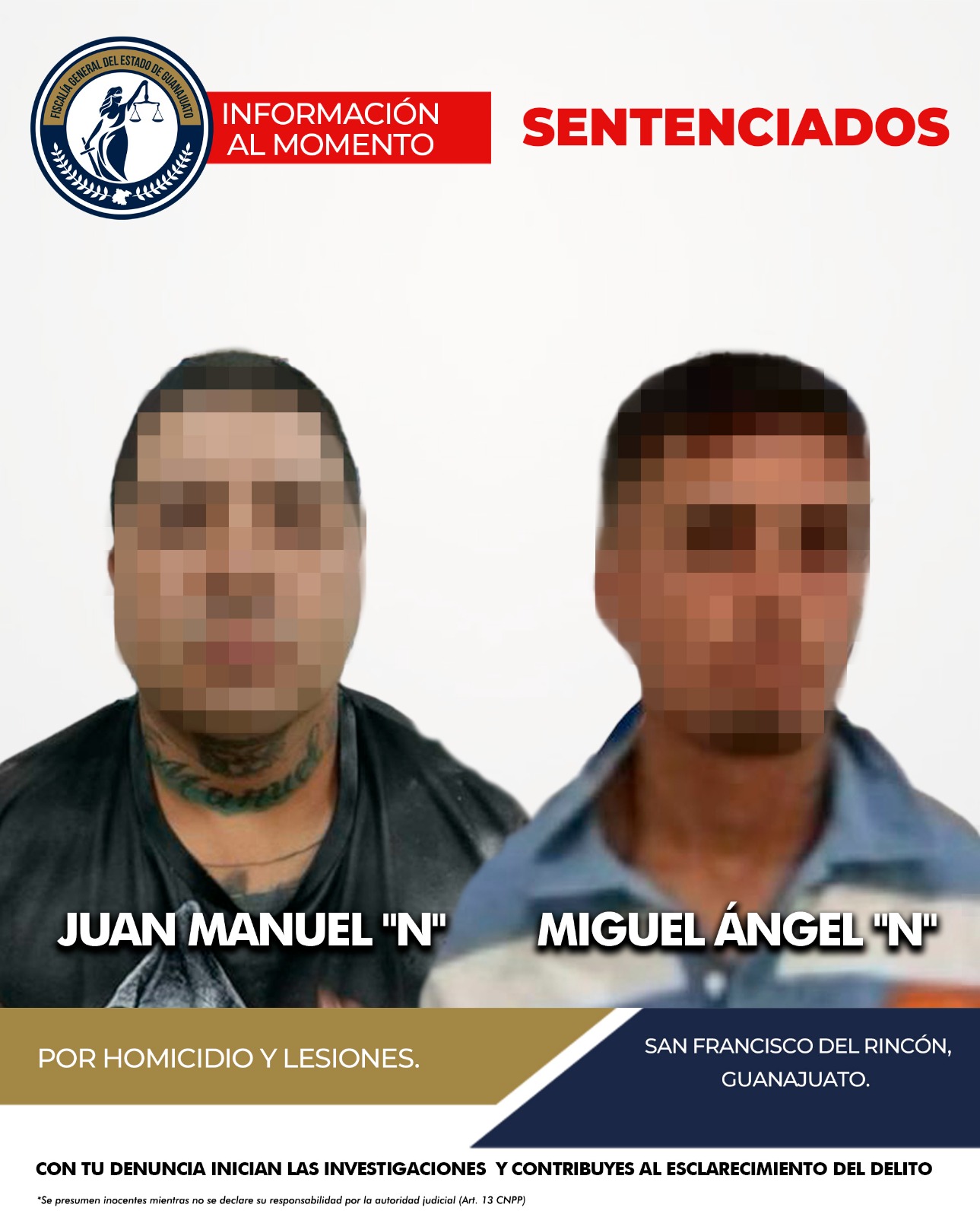 HERMANOS SON SENTENCIADOS POR HOMICIDIO Y LESIONES