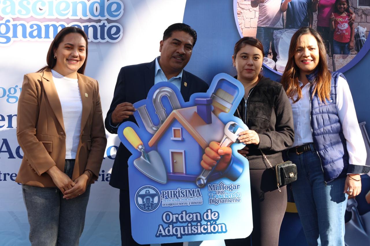 FAMILIAS EN PURÍSIMA RECIBEN APOYOS DE MEJORAMIENTO DE VIVIENDA